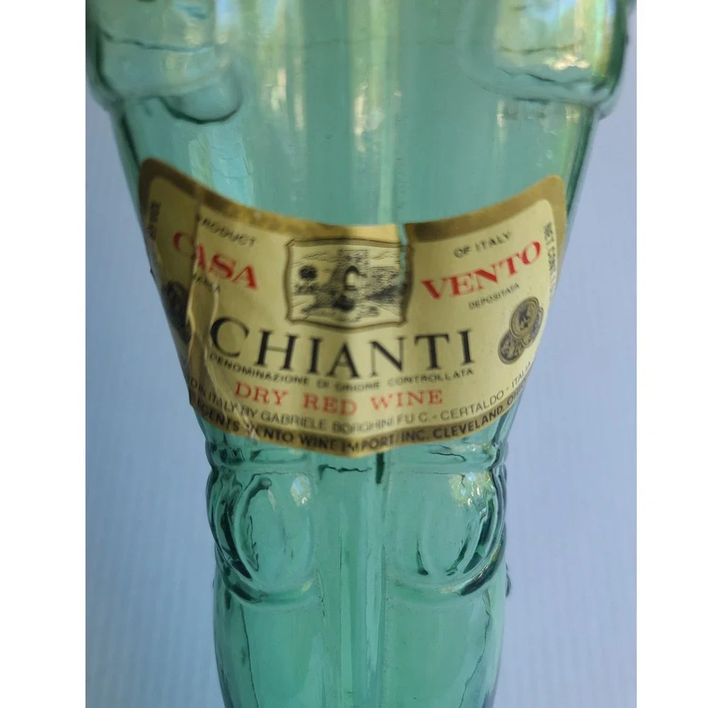 Vintage Green‎ Glass Knight Armor Wine Bottle Decanter Glassware Collectible